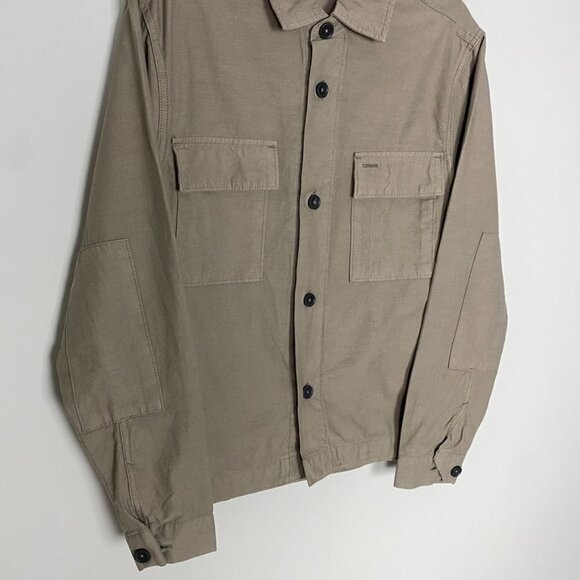 Everlane Button Down Organic Cotton Everyone Spring Shirt Jacket Unisex XXS Tan - Picture 3 of 7